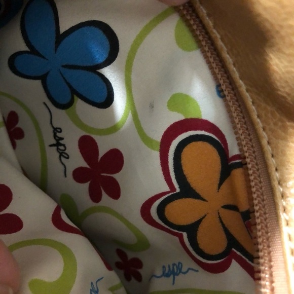 Espe handbag brown and  black with red flower - Picture 7 of 14